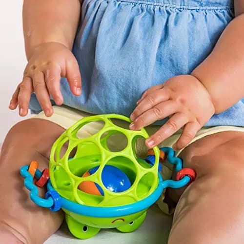 Bright Starts Oball Jingle & Shake Pal Musical Toy | BPA-Free Easy-Grasp Baby Rattle Toy (Green Frog) thumbnail 8