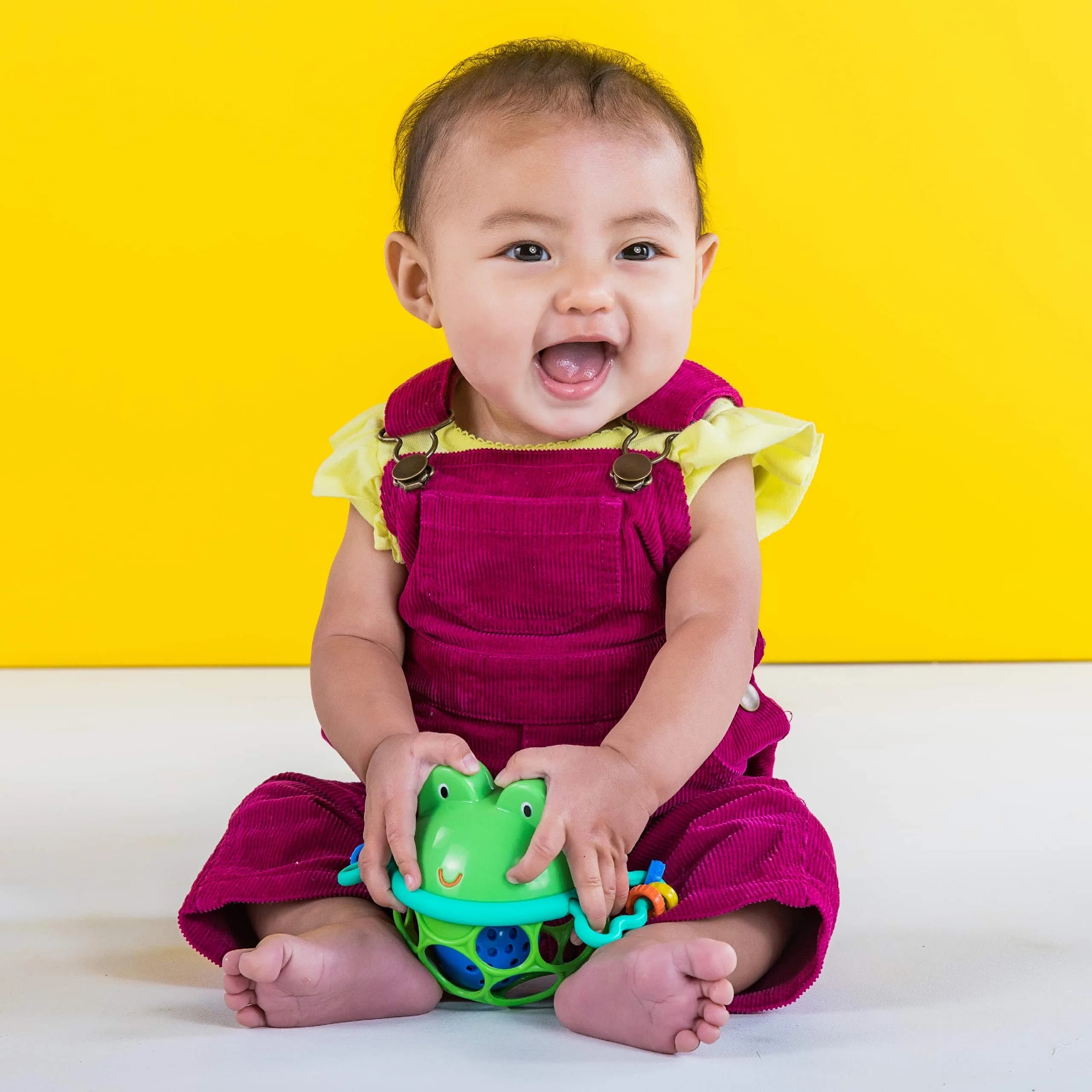 Bright Starts Oball Jingle & Shake Pal Musical Toy | BPA-Free Easy-Grasp Baby Rattle Toy (Green Frog) - view 3