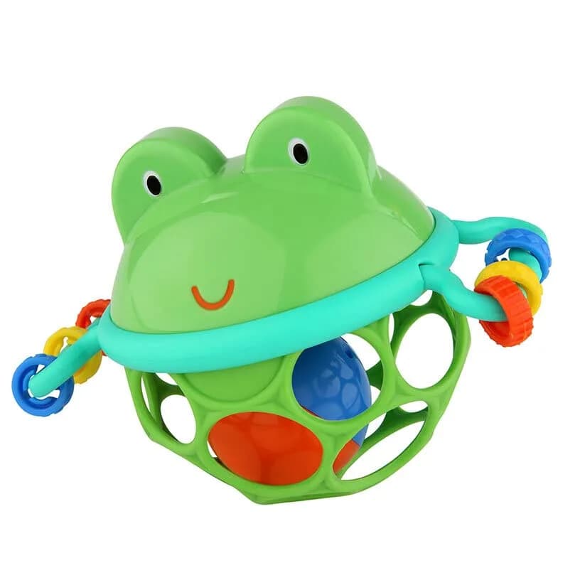 Bright Starts Oball Jingle & Shake Pal Musical Toy | BPA-Free Easy-Grasp Baby Rattle Toy (Green Frog) - view 4