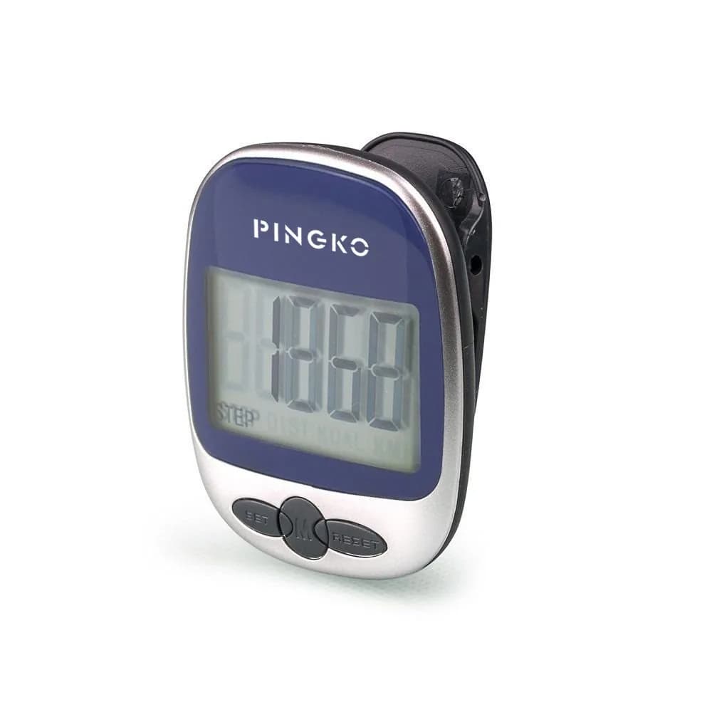PINGKO Portable LCD Pedometer Step Counter with Calories & Distance Tracking - Blue | Accurate Tri-Axis Sensor — Blue