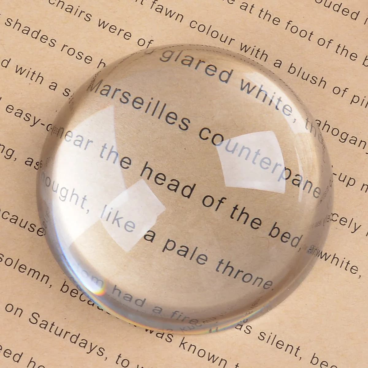 LONGWIN Crystal Dome Magnifier/Paperweight 60mm (2.4 Inch) | Clear Optical Glass for Reading - main product image