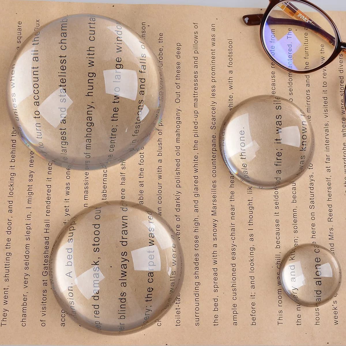 LONGWIN Crystal Dome Magnifier/Paperweight 60mm (2.4 Inch) | Clear Optical Glass for Reading - view 3