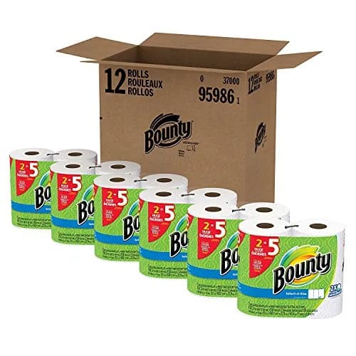 Bounty Paper Towels 2-Ply White 12 Rolls | Absorbent Paper Towels for Households thumbnail 6