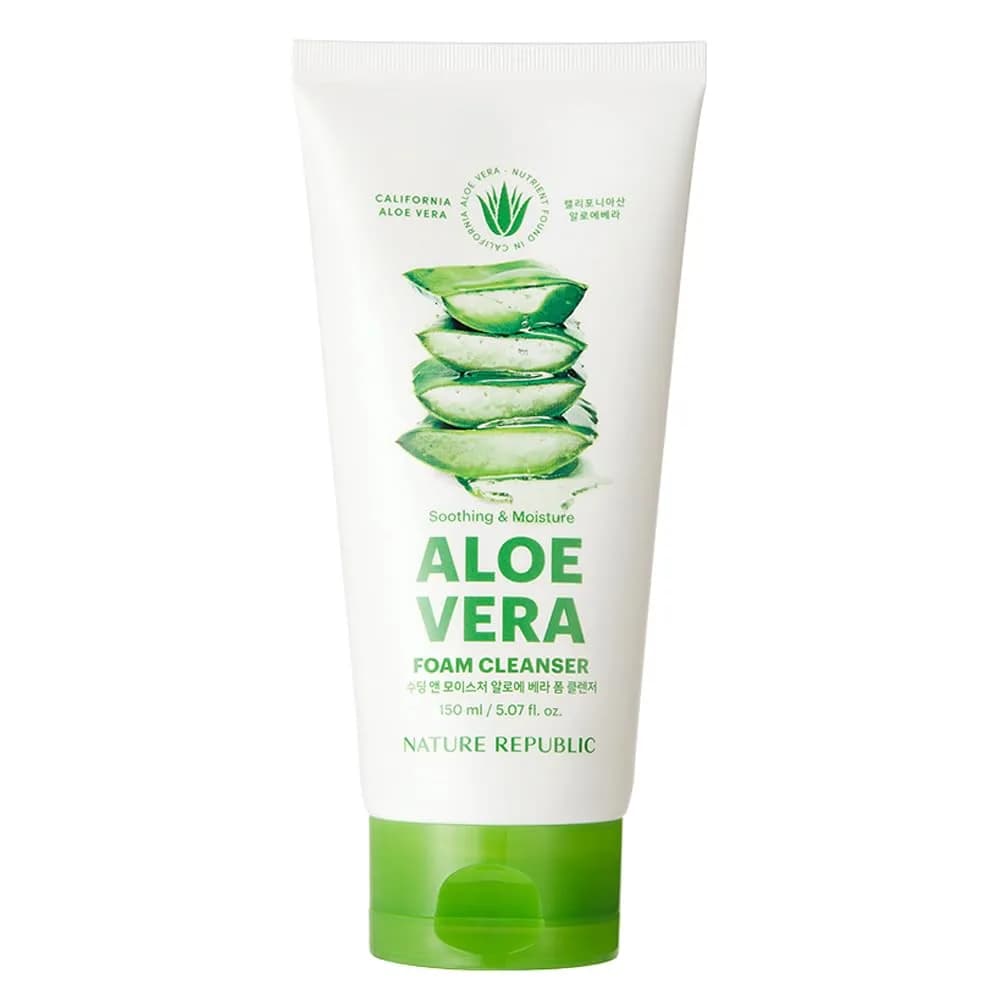 Nature Republic Aloe Vera Foam Cleanser 150g | Moisturizing & Gentle for All Skin Types