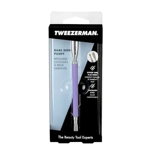 Tweezerman Dual-Sided Pushy Purple | Gentle Stainless Steel Cuticle Pusher (1 Count) thumbnail 3