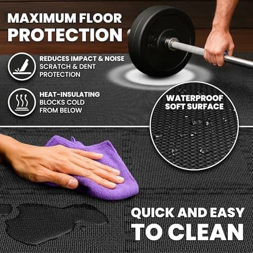BeMaxx Interlocking EVA Foam Floor Tiles Workout Mat Set 1.27 cm (0.5 inch) Thick | 18 sq ft Protective Flooring for Home Gyms thumbnail 7