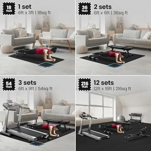 BeMaxx Interlocking EVA Foam Floor Tiles Workout Mat Set 1.27 cm (0.5 inch) Thick | 18 sq ft Protective Flooring for Home Gyms thumbnail 3