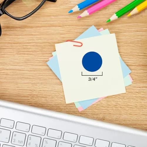 ChromaLabel Dark Blue Dot Stickers 3/4 Inch | Vibrant Color Coding for Office & Home thumbnail 3