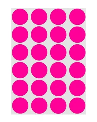 ChromaLabel 3/4 Inch Dot Stickers, Fluorescent Pink | Vibrant Color Coding Labels for Office & School thumbnail 1