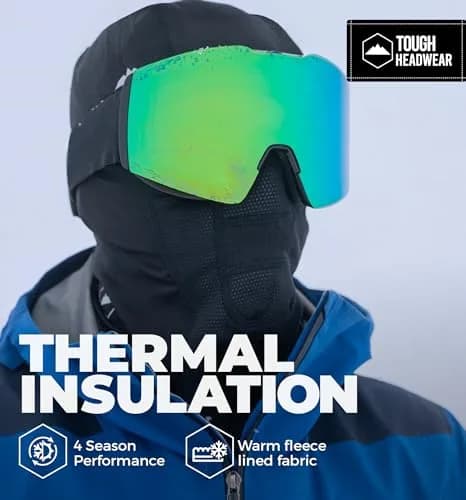 Tough Headwear Balaclava Ski Mask - Winter Face Cover for Men & Women - Cold Weather Snow Gear for Skiing, Snowboarding, Running & Motorcycle thumbnail 4