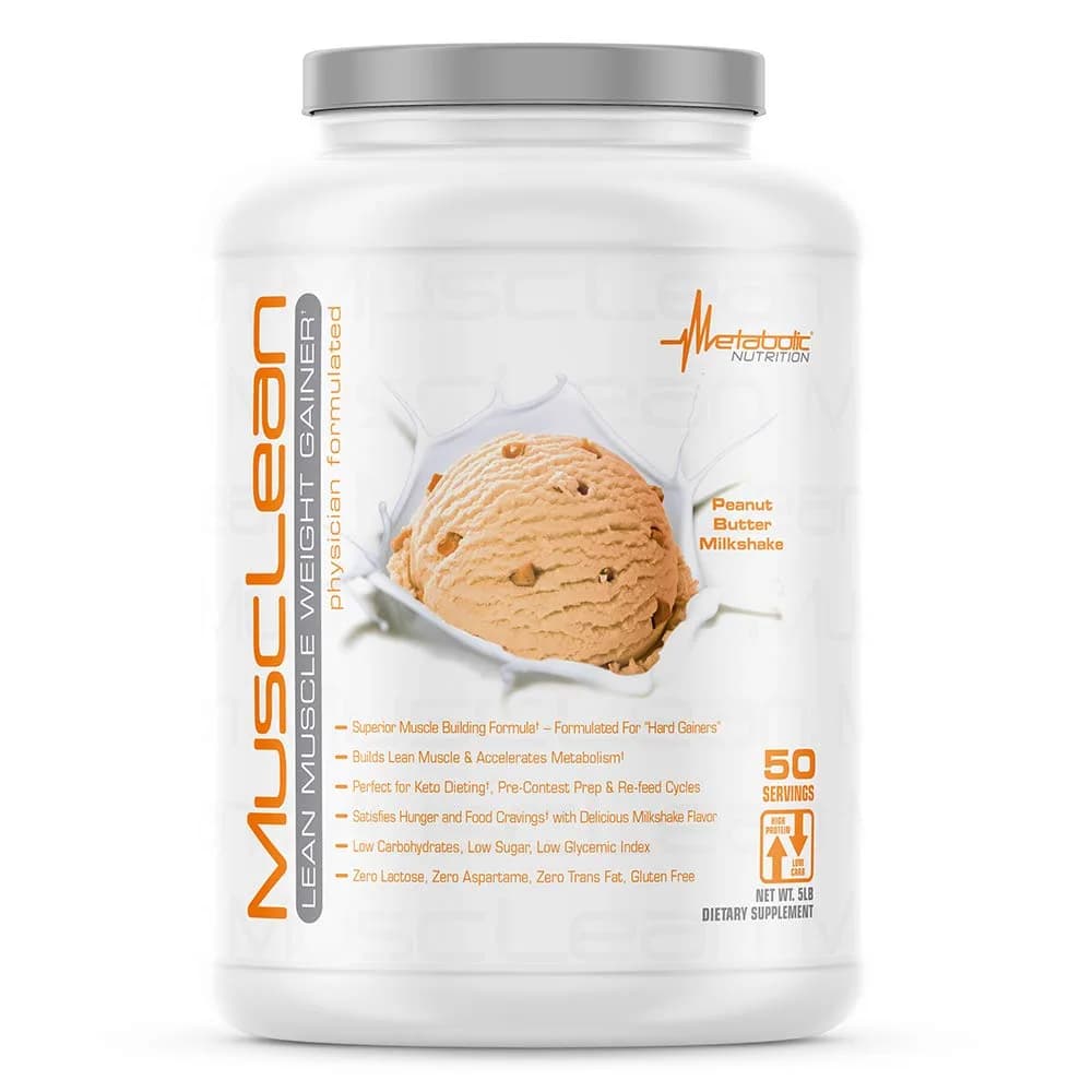 Metabolic Nutrition Musclean Peanut Butter Whey High Protein Meal Replacement Powder 2.48 kg (5 lb) | Physician Formulated for Lean Muscle & Keto Diets - main product image