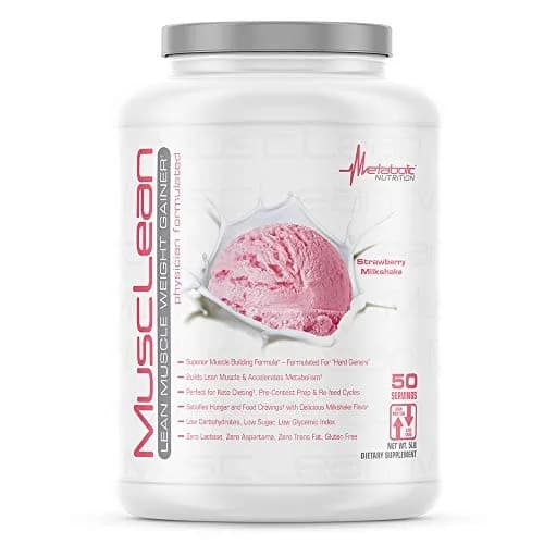 Metabolic Nutrition MuscLean Strawberry Milkshake High Protein Meal Replacement 2267g (5lb) | Physician Formulated Keto Protein thumbnail 1