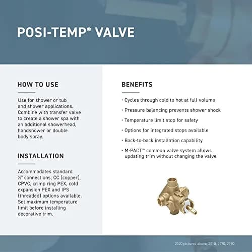 Moen Glyde Posi-Temp Tub/Shower Faucet Chrome | Versatile Transitional Design, WaterSense Certified thumbnail 5