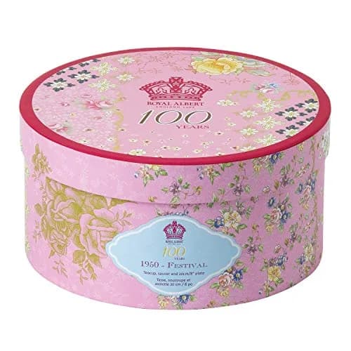 Royal Albert 100 Years 1950 3-Piece Set (Teacup, Saucer & Plate 8") | Vintage Floral Design with Gold Accents thumbnail 2