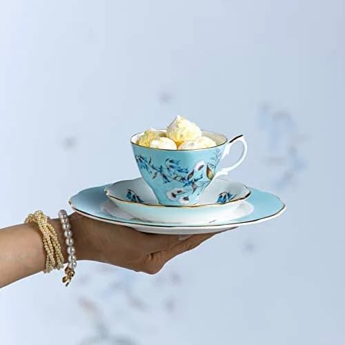 Royal Albert 100 Years 1950 3-Piece Set (Teacup, Saucer & Plate 8") | Vintage Floral Design with Gold Accents thumbnail 3
