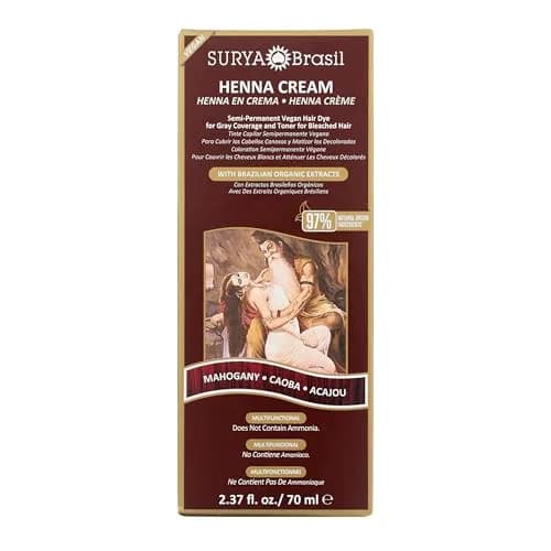 Surya Brasil Henna Cream Mahogany 2.37 Fl Oz | Natural Hair Color for All thumbnail 1