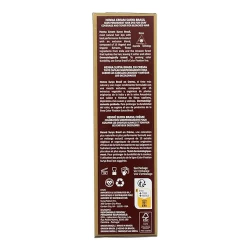 Surya Brasil Henna Cream Mahogany 2.37 Fl Oz | Natural Hair Color for All thumbnail 3