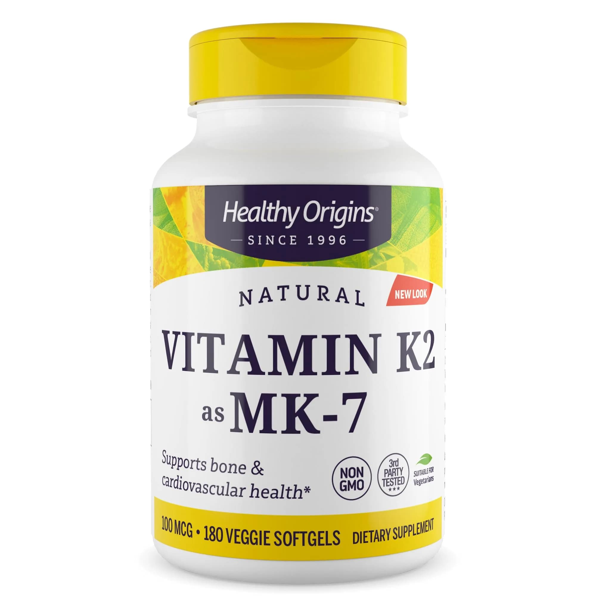 Healthy Origins Vitamin K2 MK-7 100 mcg (180 Veggie Gels) | Supports Bone & Cardiovascular Health - main product image