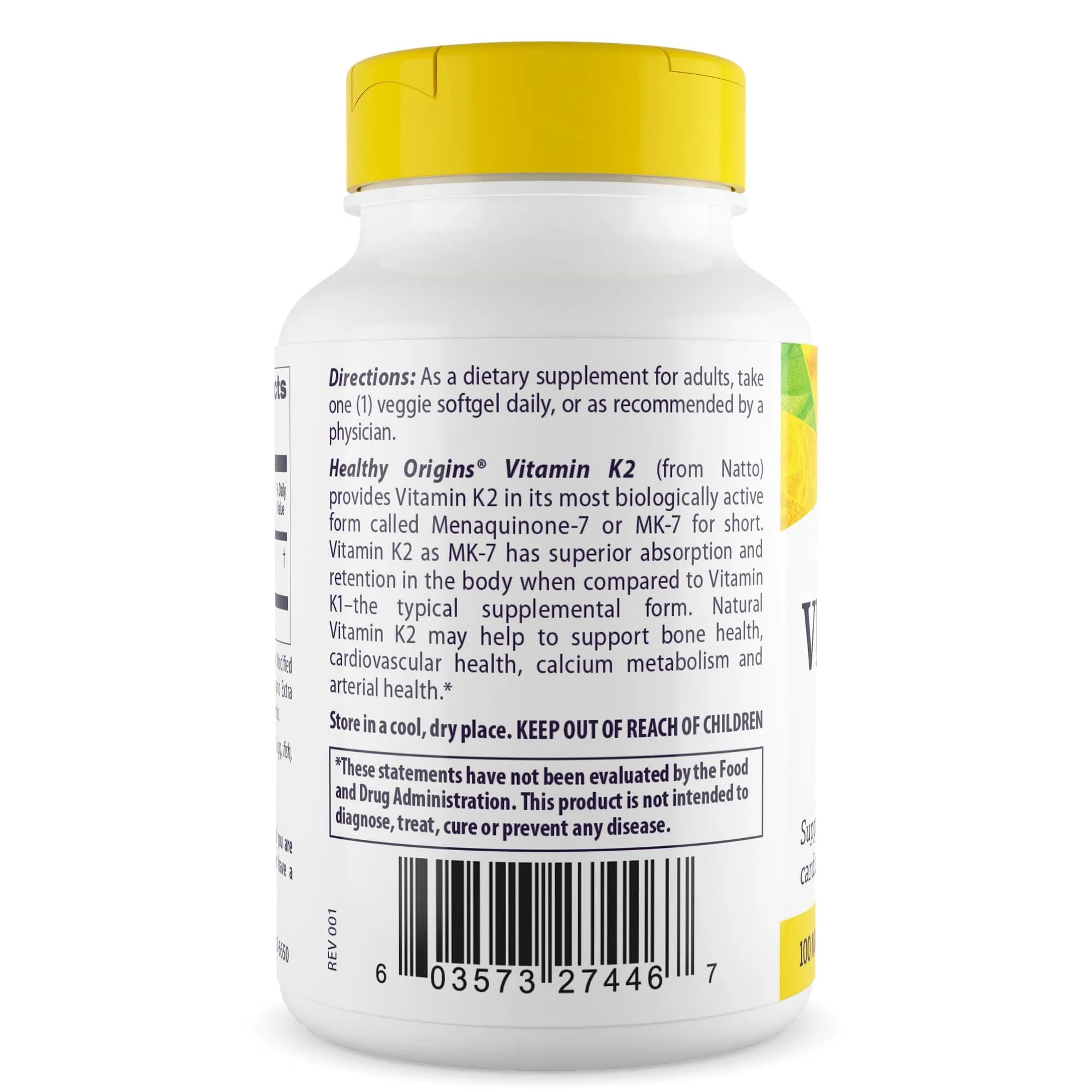 Healthy Origins Vitamin K2 MK-7 100 mcg (180 Veggie Gels) | Supports Bone & Cardiovascular Health - view 3