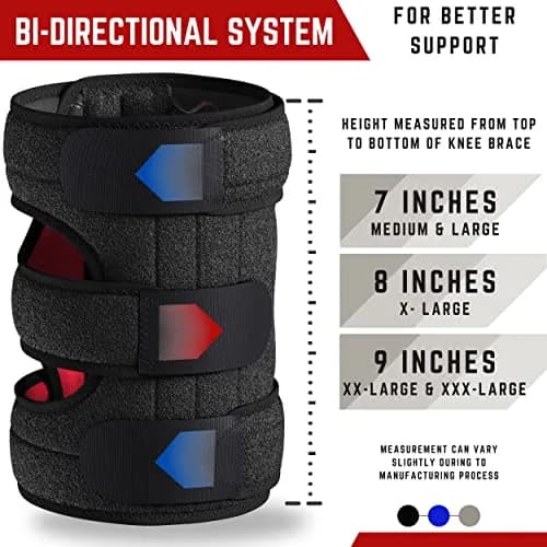 TechWare Pro Knee Brace Support - Relieves ACL, LCL, MCL, Meniscus Tear, Arthritis, Tendonitis Pain | Adjustable Bi-Directional Straps thumbnail 3