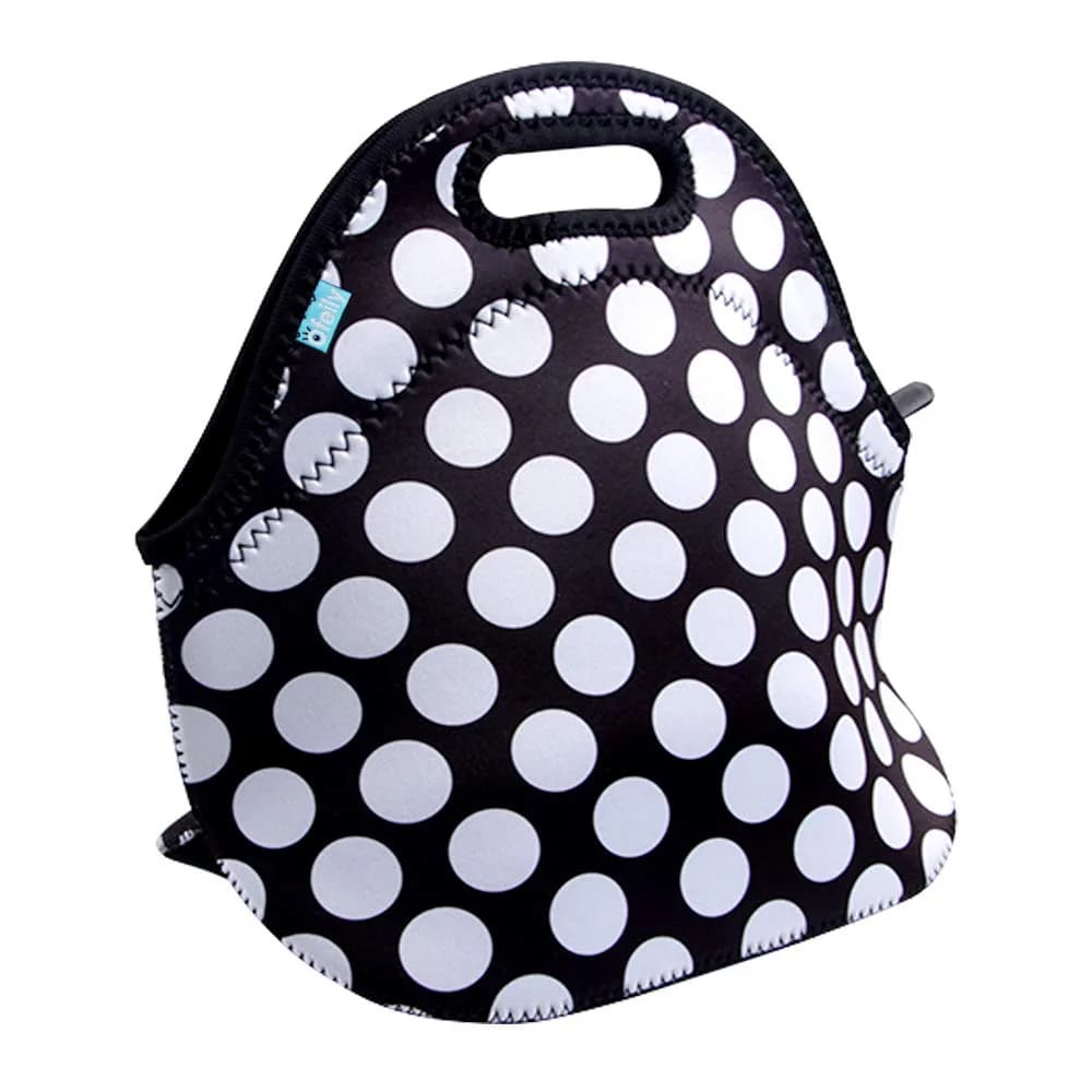 Ofeily Neoprene Lunch Tote Bag White Dots | Insulated, Waterproof, 10L (0.35 cu ft) thumbnail 1