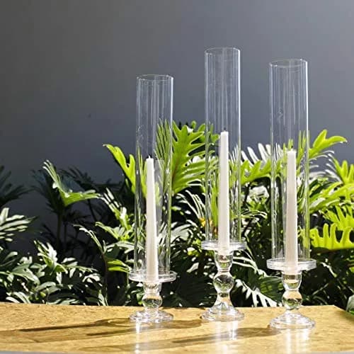 CYS EXCEL 6 PCS Glass Hurricane Tubes (H:14" D:2.5") - Fits Candles up to 2" Wide, Requires Holder Base 2.75" or Wider thumbnail 8
