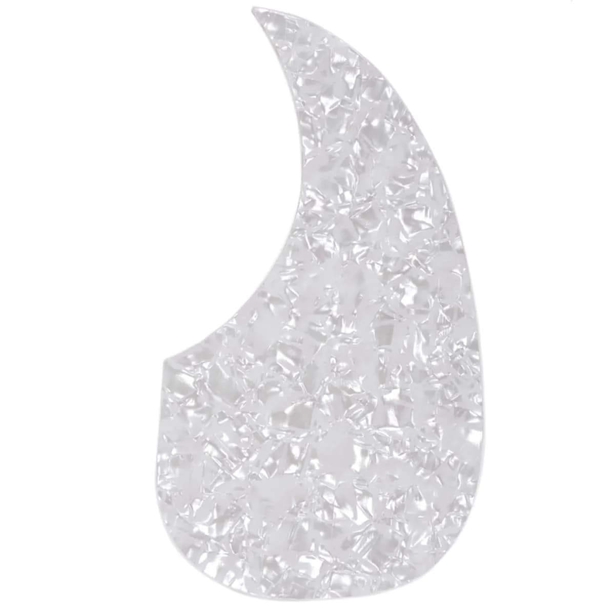 Musiclily Pro Oversize Teardrop Acoustic Guitar Pickguard Black Pearl | Fits Martin D28 Style — White Pearl