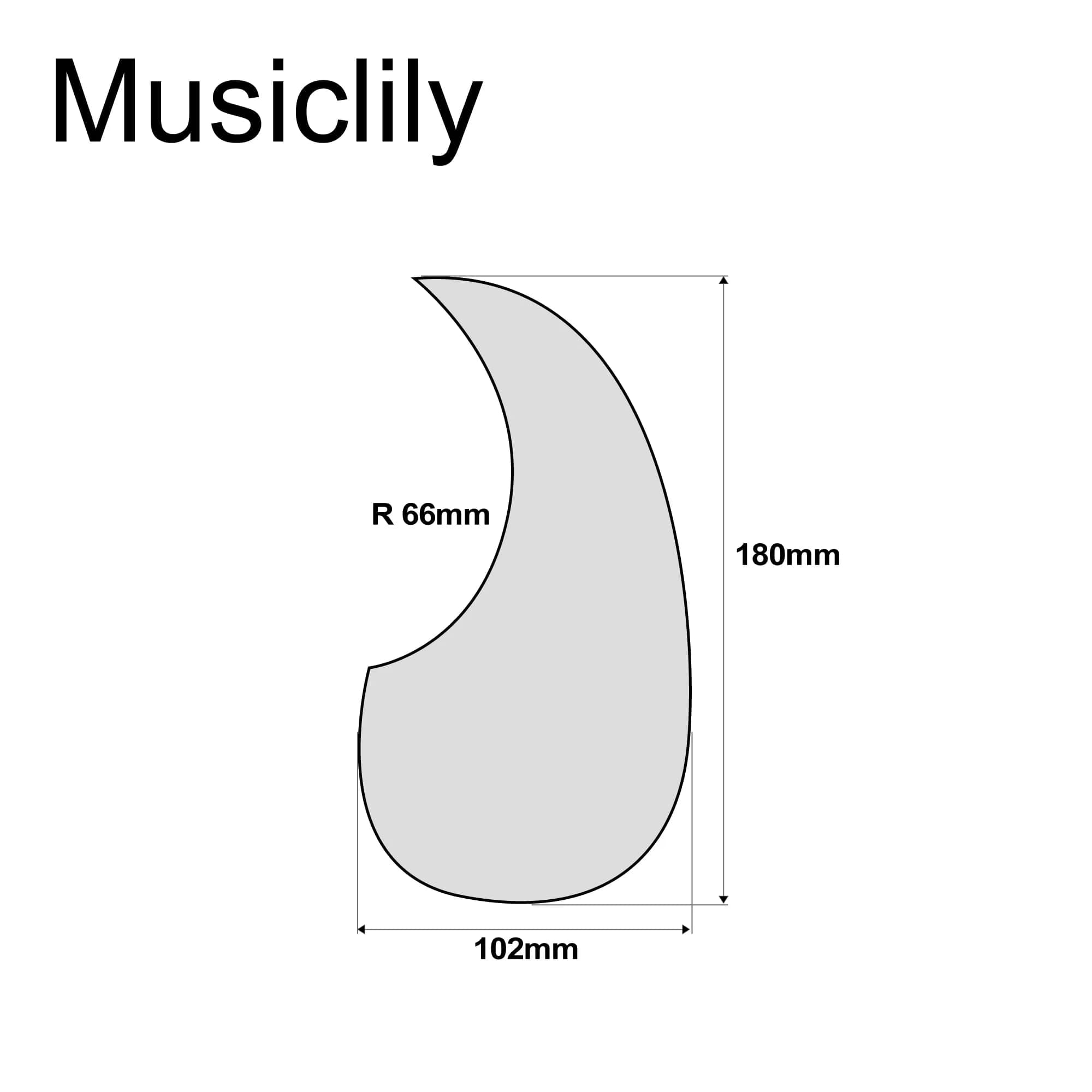 Musiclily Pro Teardrop Acoustic Guitar Pickguard White Pearl | Fits Martin D28 Style Guitar — Tortoise Shell thumbnail 2