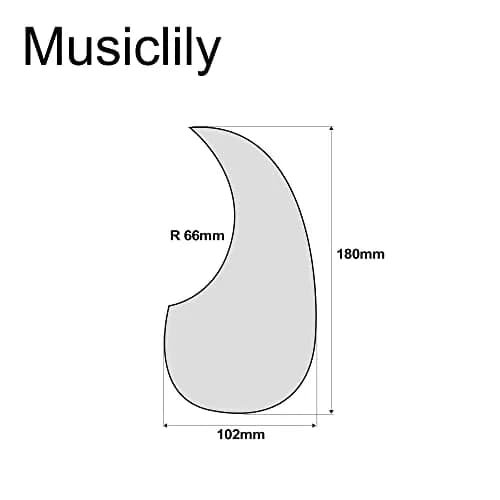 Musiclily Pro Oversize Teardrop Acoustic Guitar Pickguard Black Pearl | Fits Martin D28 Style thumbnail 2