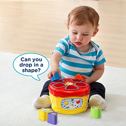 VTech Sort and Discover Drum Yellow | Educational Musical Shape Sorter Toy for Toddlers 6-36 Months thumbnail 5