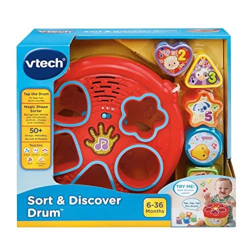 VTech Sort and Discover Drum Yellow | Educational Musical Shape Sorter Toy for Toddlers 6-36 Months thumbnail 6