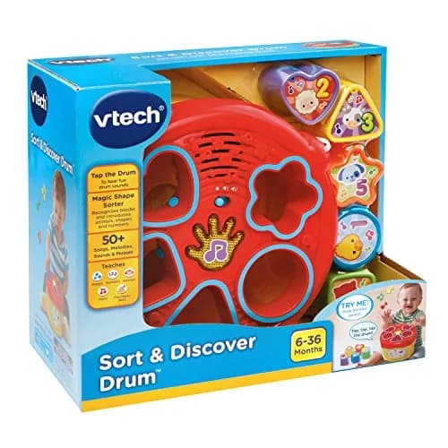 VTech Sort and Discover Drum Yellow | Educational Musical Shape Sorter Toy for Toddlers 6-36 Months thumbnail 8