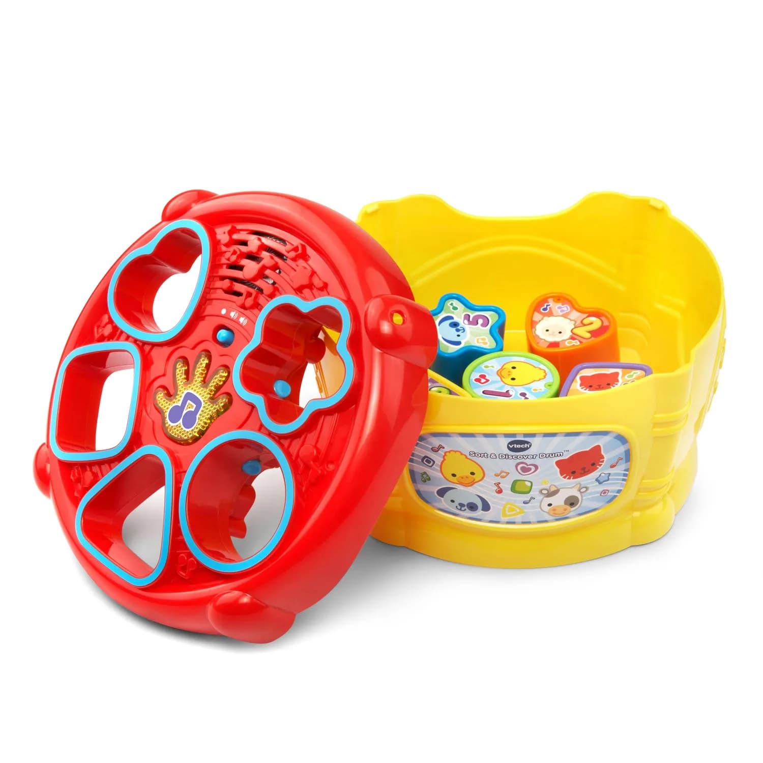 VTech Sort and Discover Drum Yellow | Educational Musical Shape Sorter Toy for Toddlers 6-36 Months - view 3