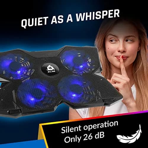 KLIM Wind Laptop Cooling Pad Blue with 4 Fans | 40.8cm (16 inch) Compatible, USB Powered, 1200 RPM thumbnail 7