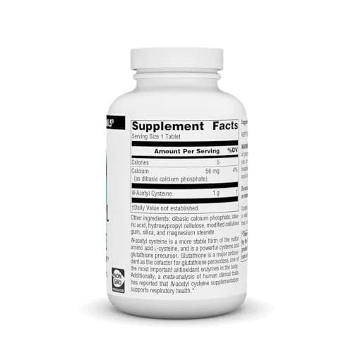 Source Naturals N-Acetyl Cysteine 1,000 mg | Antioxidant Support in 180 Tablets thumbnail 2