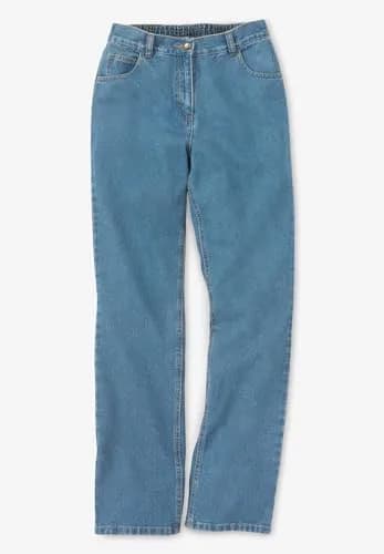 Woman Within Perfect Back-Elastic Gap-Free Straight-Leg Cotton Jeans Indigo | Classic Fit & Comfort thumbnail 6