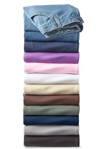 Woman Within Perfect Back-Elastic Gap-Free Straight-Leg Cotton Jeans Indigo | Classic Fit & Comfort thumbnail 7