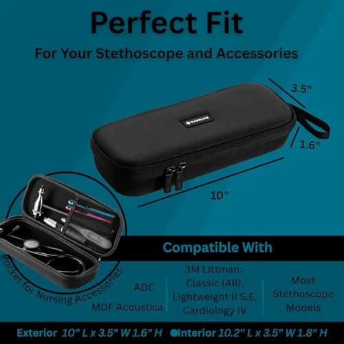 caseling Hard Stethoscope Case for Littmann Classic III & Cardiology IV | Protects Medical Tools from Drops & Dust thumbnail 5