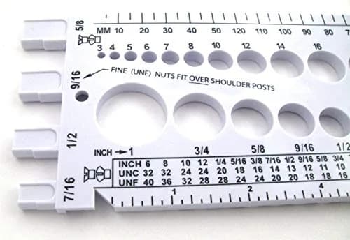 Stainless Town Nut Bolt Thread Gauge (White) | Durable Plastic Nut & Bolt Measurement Tool thumbnail 2