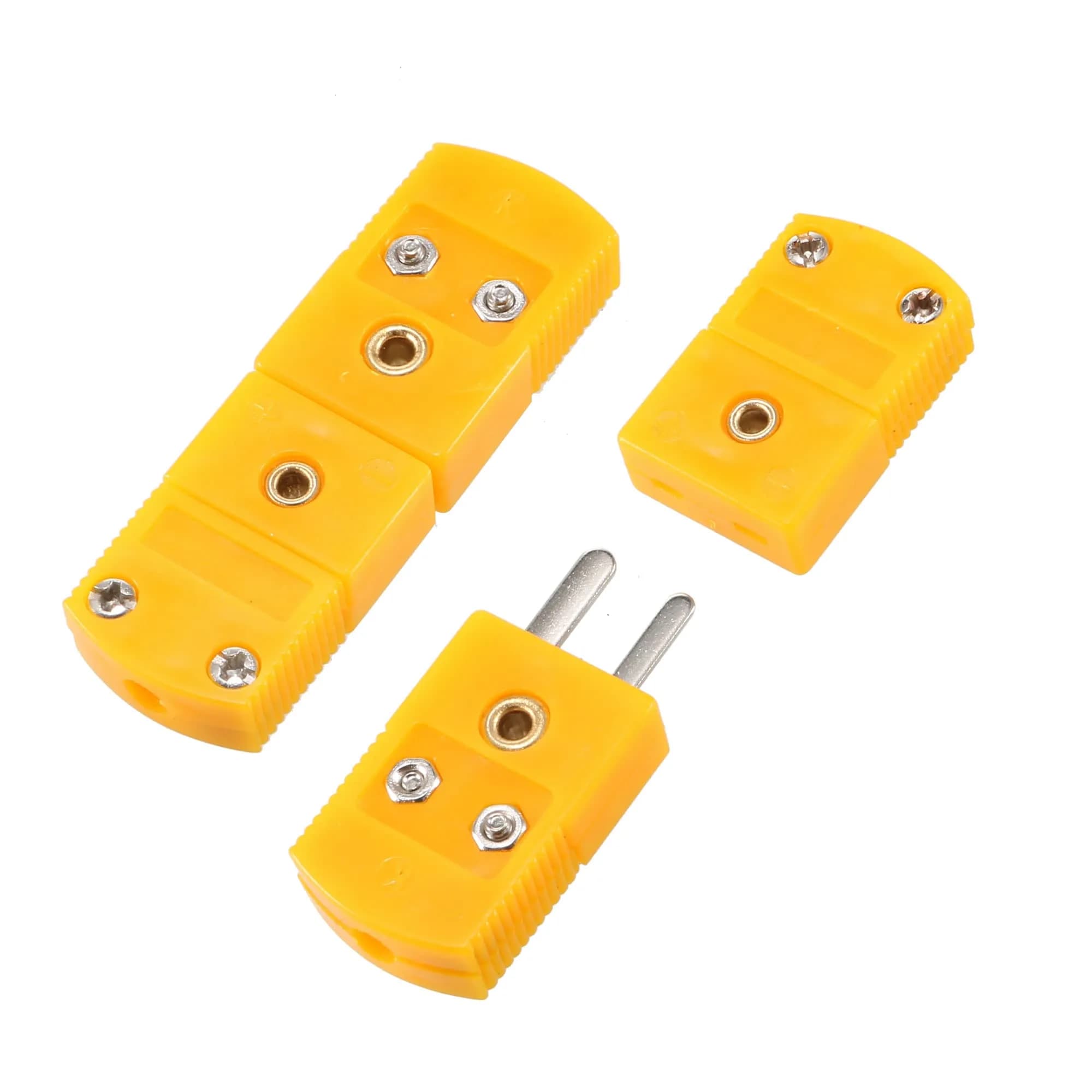 uxcell K Type Thermocouple Connector 52x17x8.5mm | Male to Female, 10 Set, Yellow — Yellow