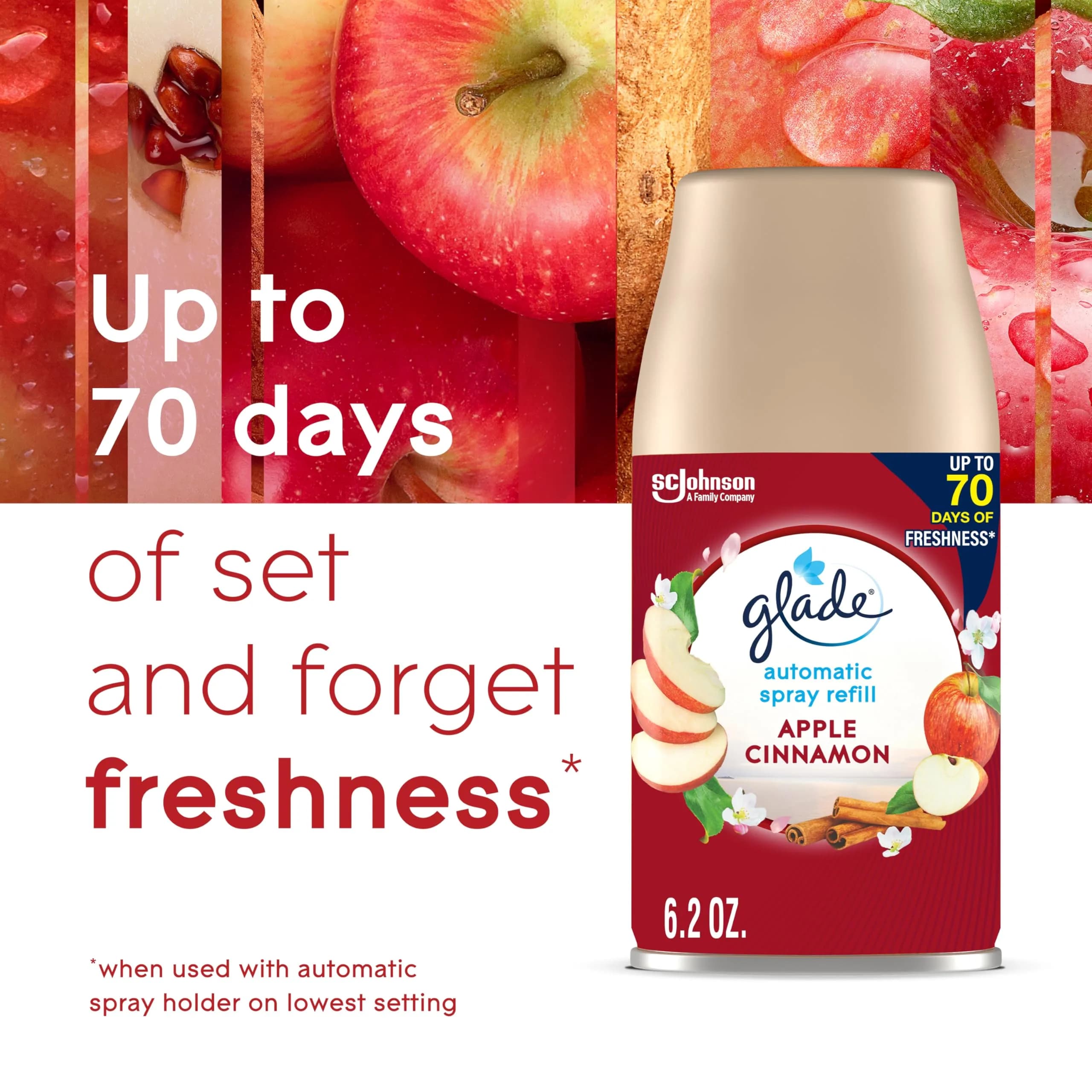 Glade Automatic Spray Refill, Apple Cinnamon Scent, 2x6.2oz (12.4oz Total) | Timed Fragrance Release - view 5