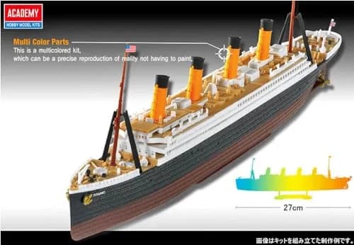 Academy Hobby Model Kits 1:1000 RMS Titanic Model Kit | Detailed Watercraft Craft for Ages 14+ thumbnail 5