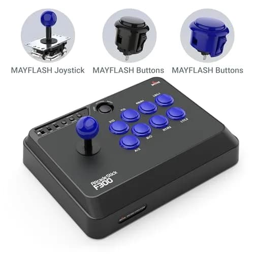 MAYFLASH F300 Arcade Fight Stick Joystick | Multi-Platform PC Controller with Turbo Function thumbnail 3