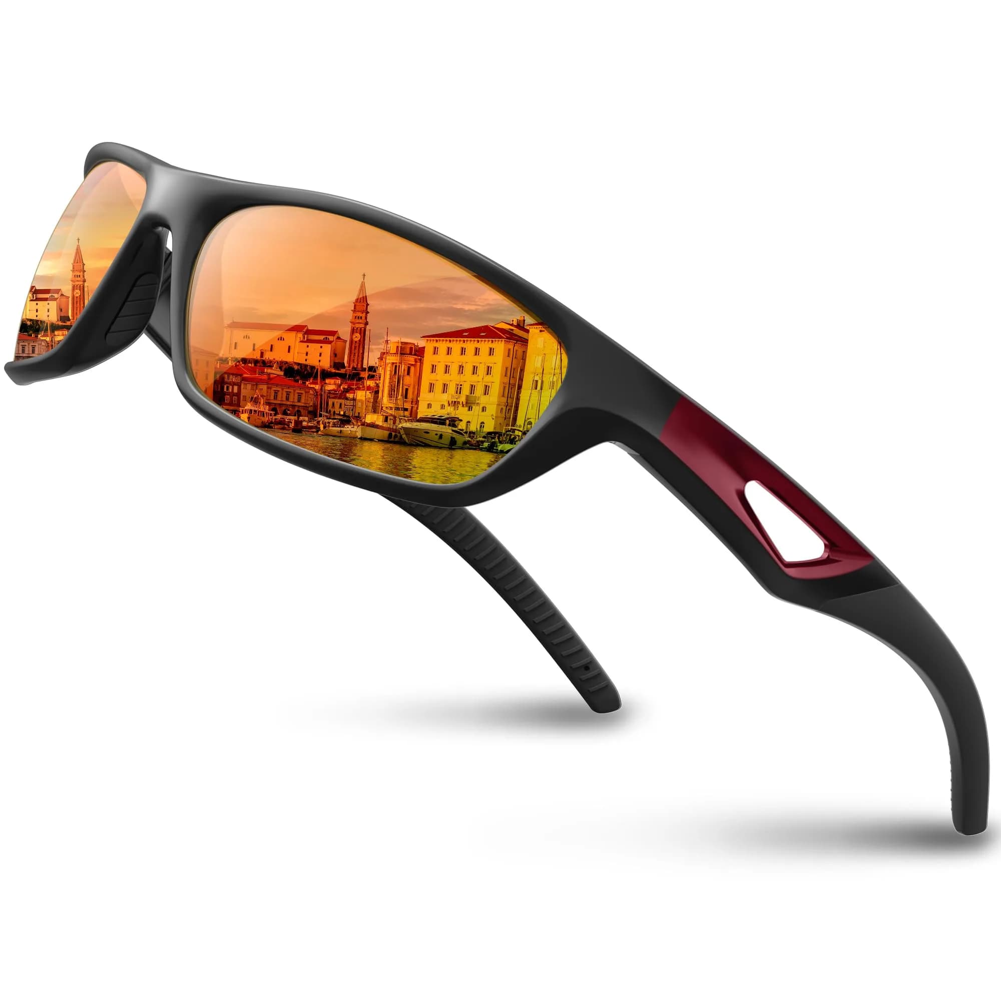 RIVBOS Polarized Sports Sunglasses UV400 for Driving Cycling Fishing RB831 | Unisex Wraparound UV Protection
