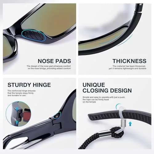RIVBOS Polarized Sports Sunglasses UV400 for Driving Cycling Fishing RB831 | Unisex Wraparound UV Protection thumbnail 4