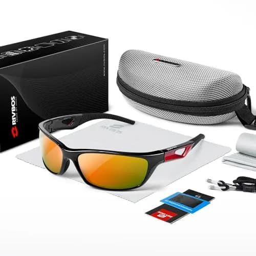 RIVBOS Polarized Sports Sunglasses UV400 for Driving Cycling Fishing RB831 | Unisex Wraparound UV Protection thumbnail 5