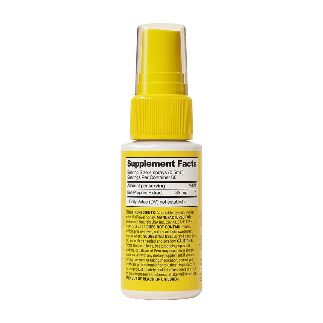 Beekeeper's Naturals Adult Propolis Throat Soother Spray, 1 oz | Natural Cooling Comfort for Dry, Scratchy Throats - view 7