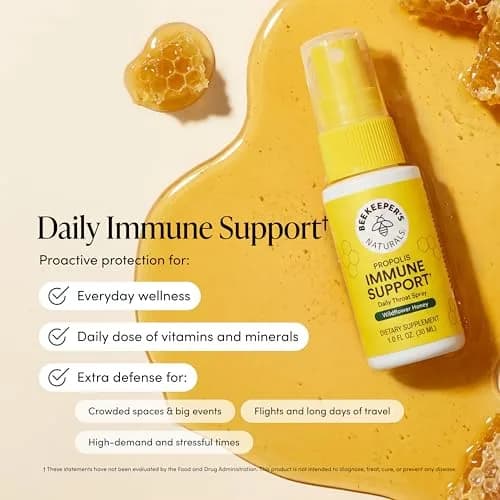 Beekeeper's Naturals Propolis Throat Spray 30 ml (1 Fl Oz) | Natural Immune Support & Antioxidants thumbnail 2