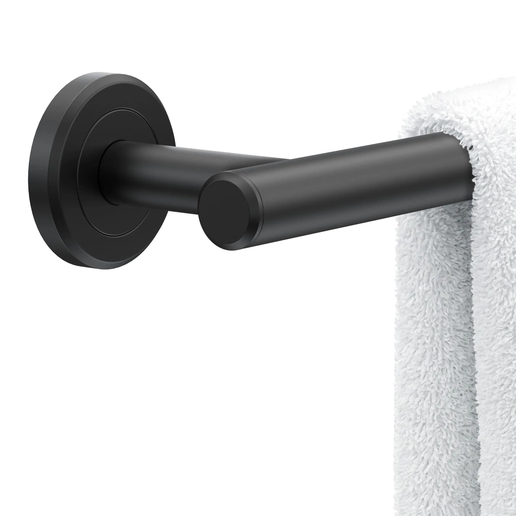 Gatco Latitude II 18" Towel Bar Matte Black | Seamless Modern Bathroom Accessory