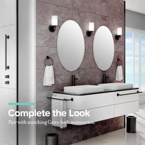 Gatco Latitude II 18" Towel Bar Matte Black | Seamless Modern Bathroom Accessory thumbnail 3